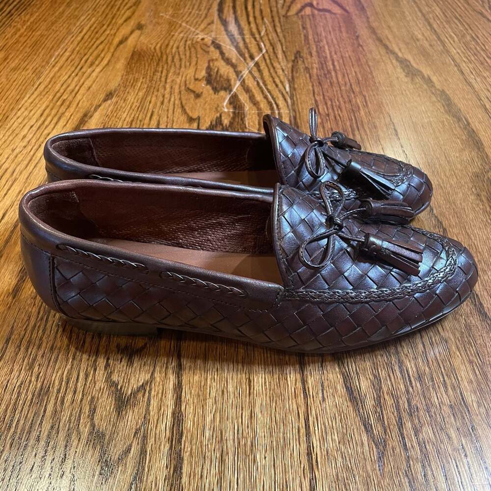 Sesto Meucci Nicole Woven Leather Tassel Loafers
